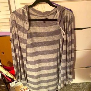 Gray striped cardigan